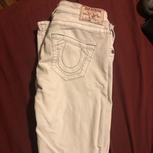 True Religion White Ripped Skinny Jeans